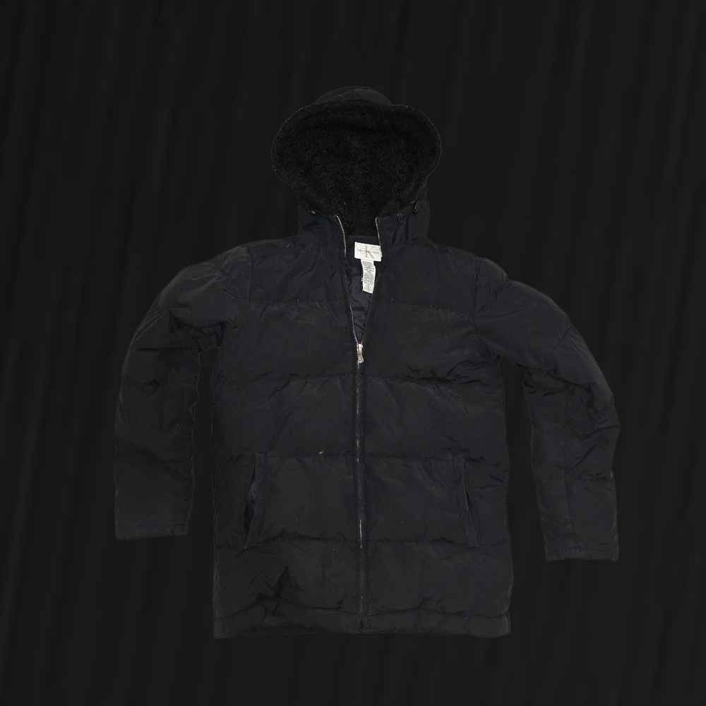 Calvin Klein Jeans Black Quilted Puffer Jacket with Hood